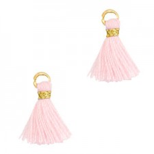 Mini Quaste Ibiza Style 1cm Gold-light pink
